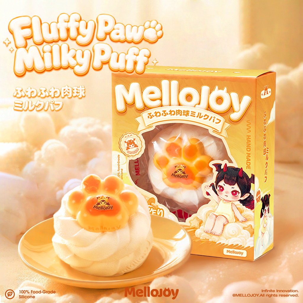 Mellojoy -ねっとりヨーグルト&ムースクリーム&もちもちもち- わふわ肉球ミルクパフ【Z078】【 ブラインドボックスのおもちゃ】